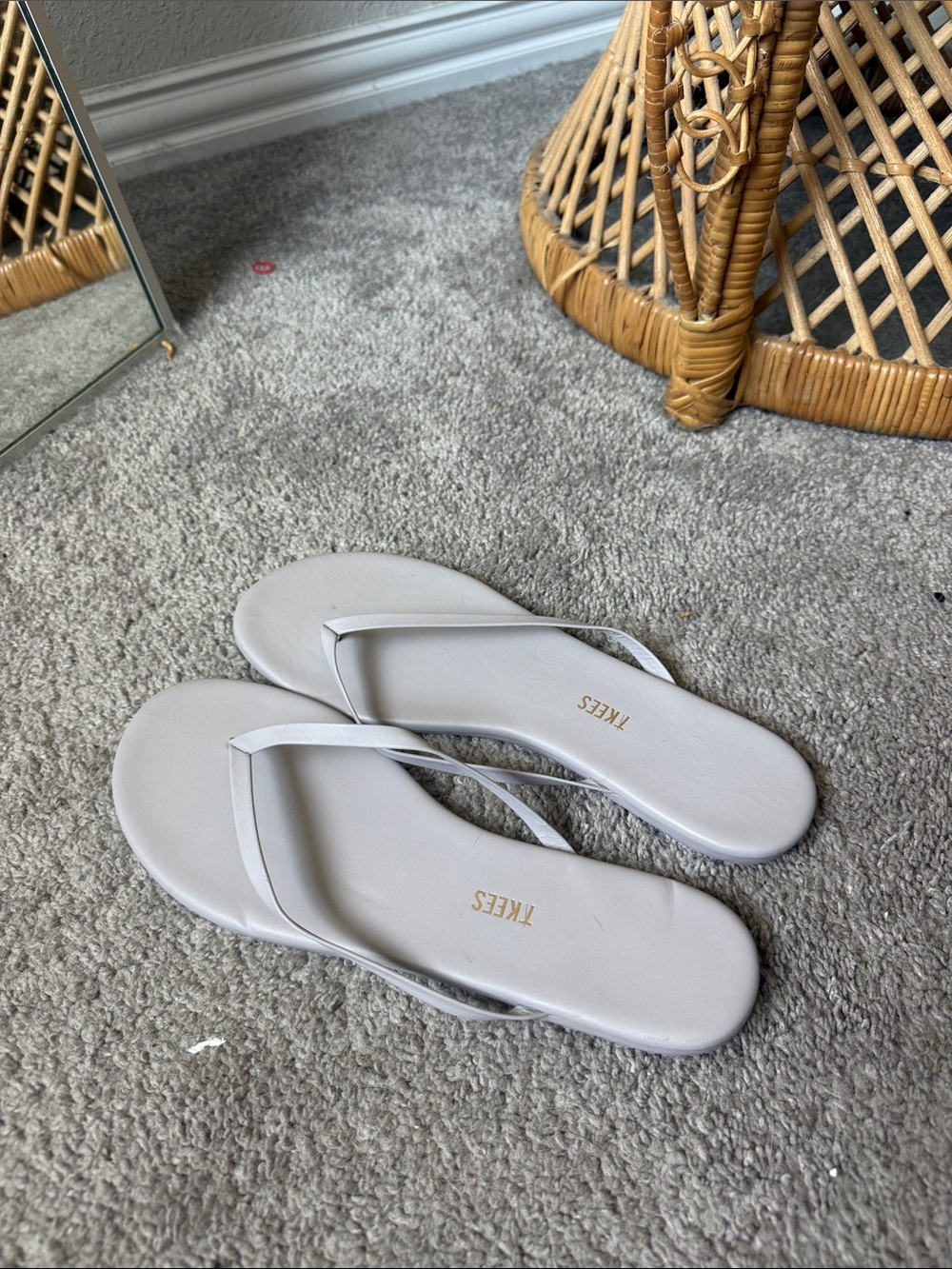 TKEES Women's light purple/gray Slim Strap Flip Flop Sandals